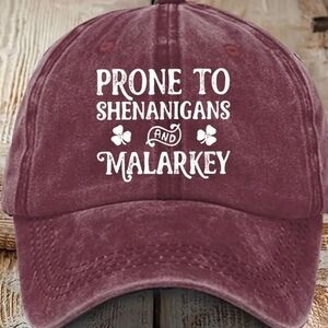 Distressed Baseball Cap Prone to Shenanigans and Malarkey New